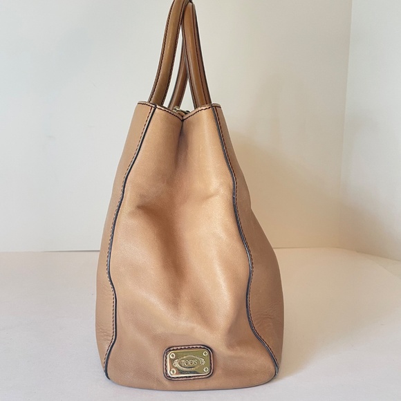 TOD'S D Bag with strap Taupe Brown Satchel Hand Bag Convertible - Picture 4 of 15